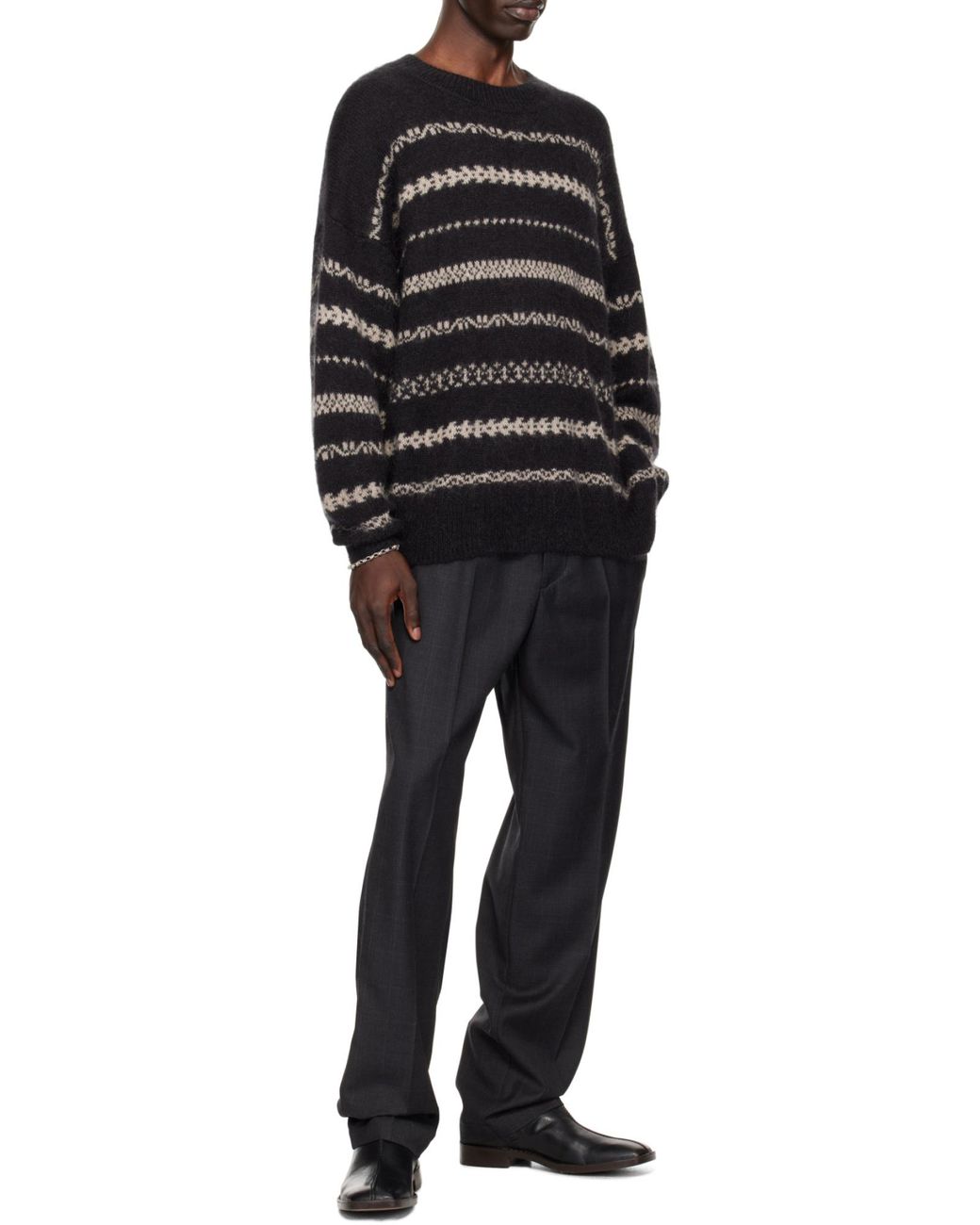 Isabel Marant Black Elasticated Waistband Straight-Leg Trousers for men