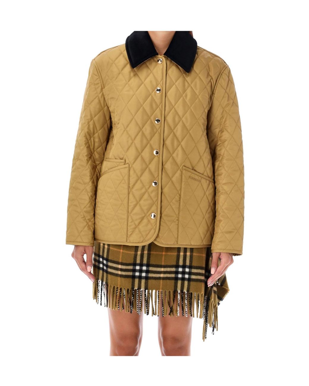 Burberry Green Long Sleeved Quilted Jacket
