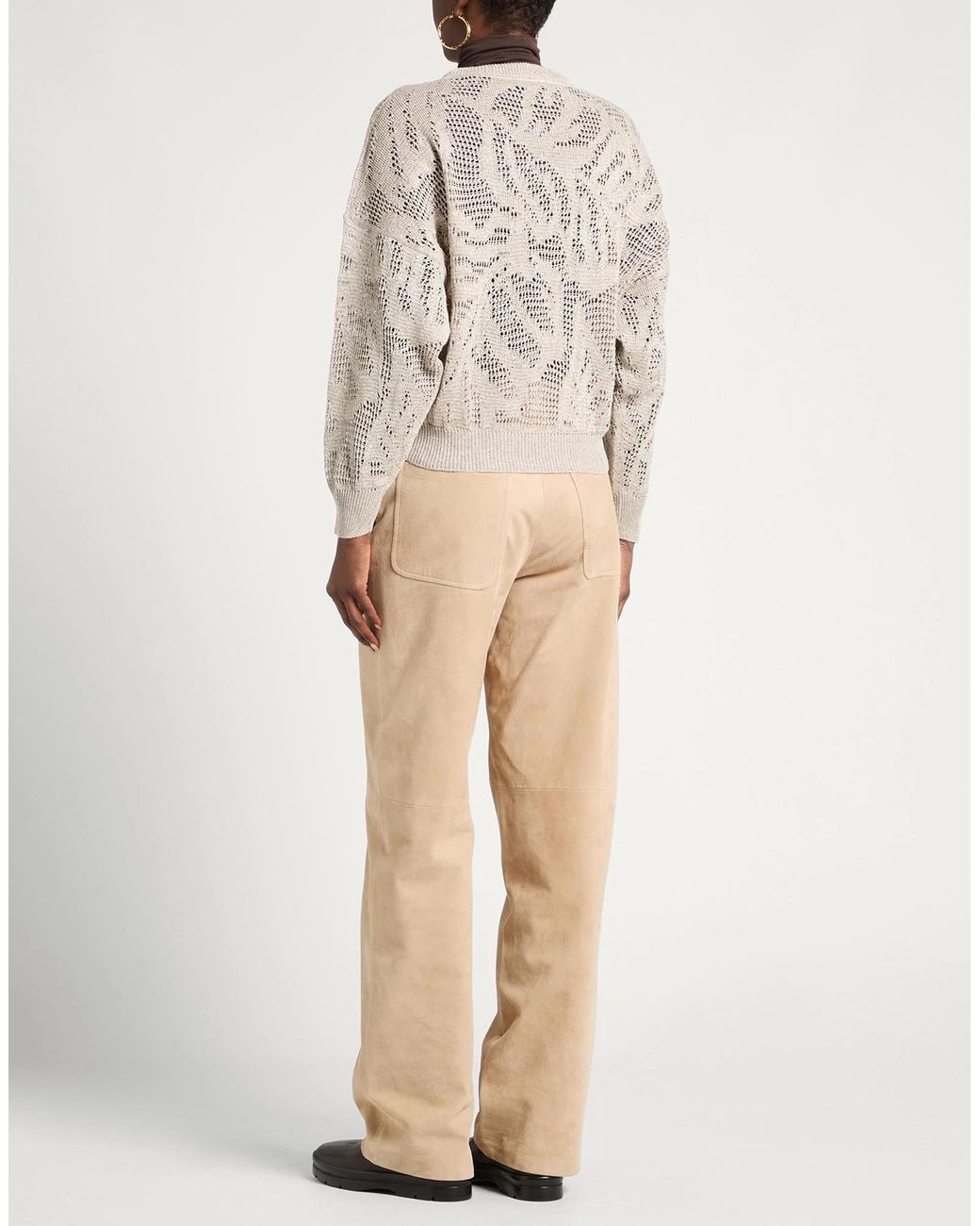 Brunello Cucinelli White Minimalist-Colored Knit Top