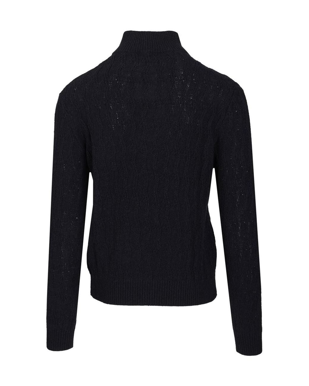 Etro Blue Roma Cable Quarter Zip Knitted Sweater for men