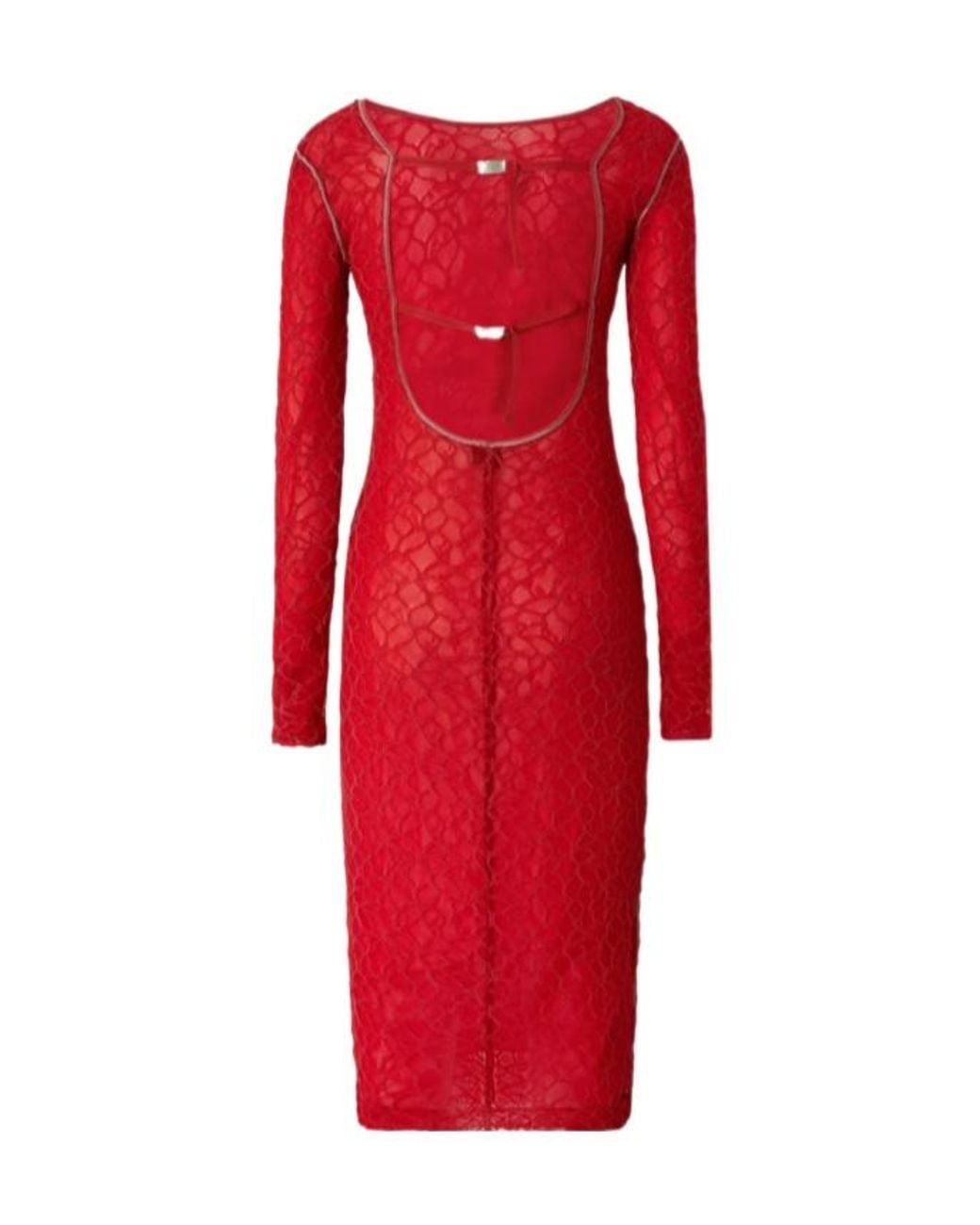 Pinko Red Aaron Open Back Dress