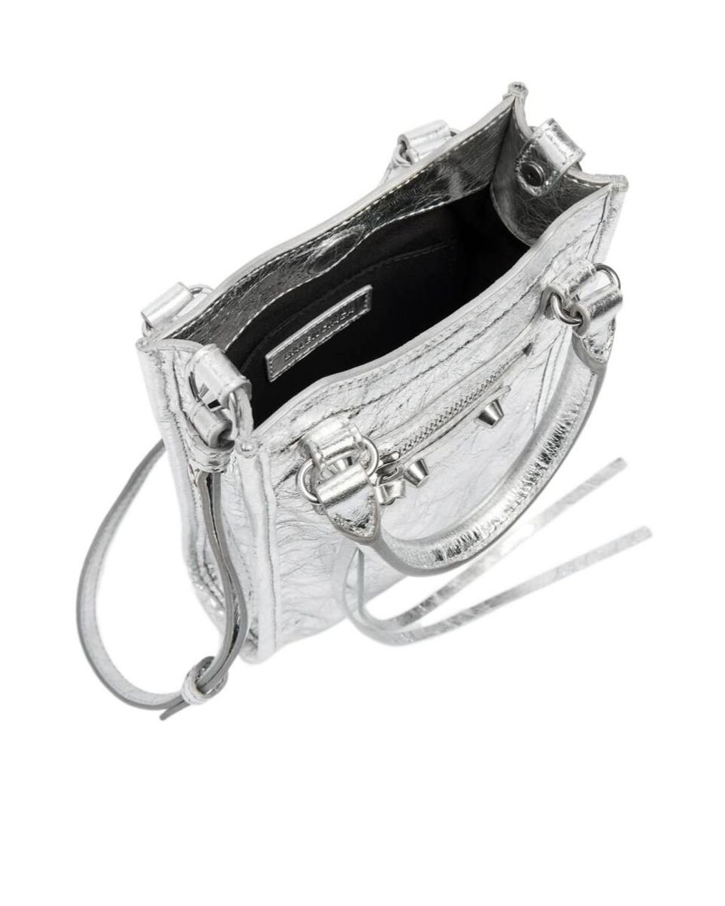 Balenciaga White Metallic Crossbody Bag