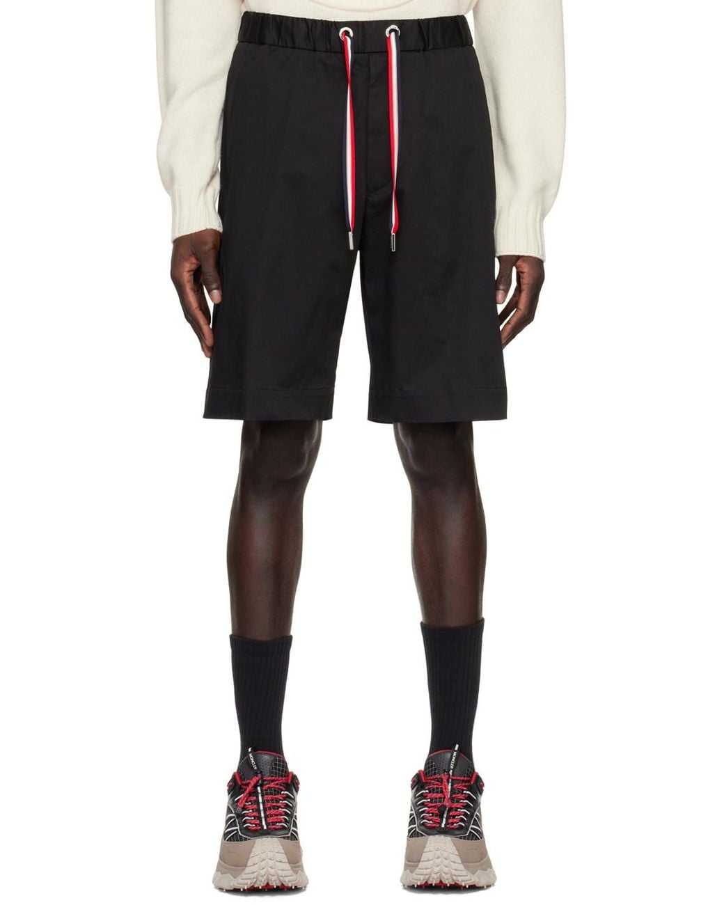 Moncler Black Gabardine Shorts for men