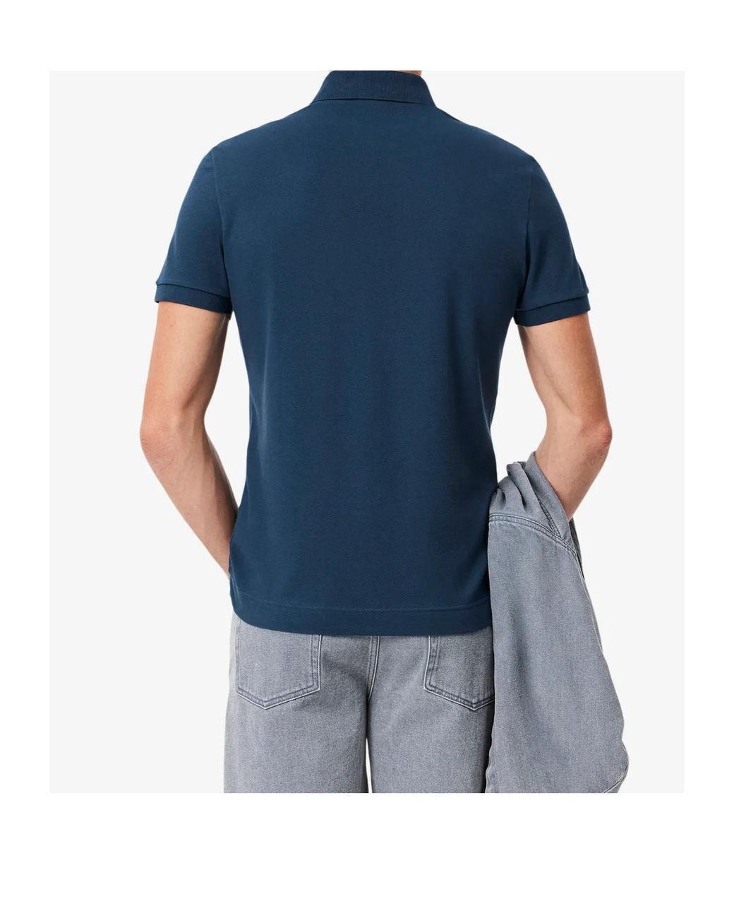 Lacoste Blue Regular Fit Paris Stretched Piqué Polo Shirt for men