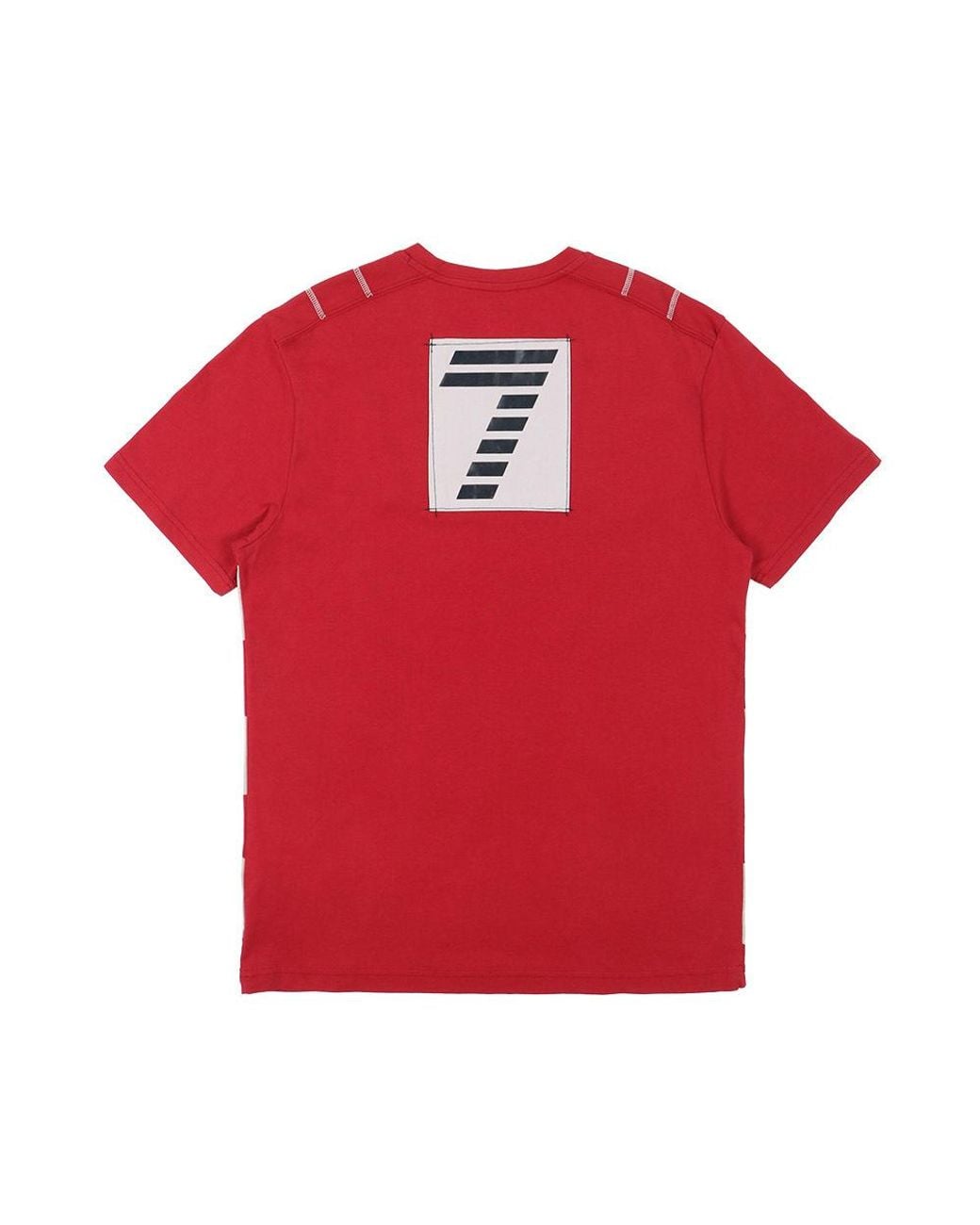 EA7 Red Logo Printed T-Shirt With Round Neck for men