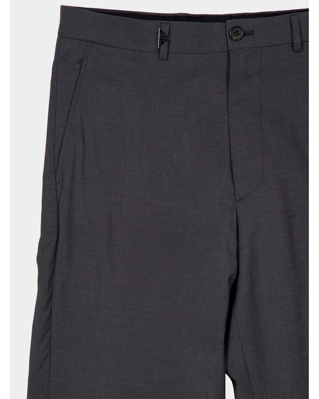 Prada Gray Casual Trousers With Belt Loops for men