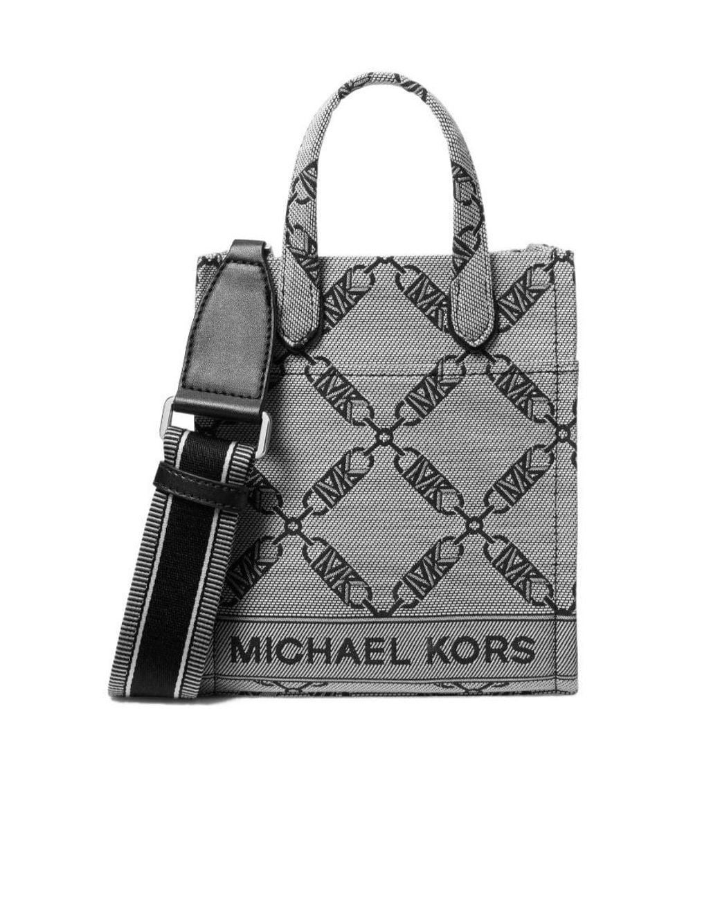 Michael Kors Gray Gigi Logo Jacquard Extra-Small Crossbody Bag