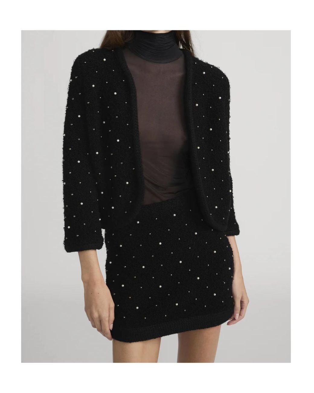 FRAME Black The Embellished Jacket