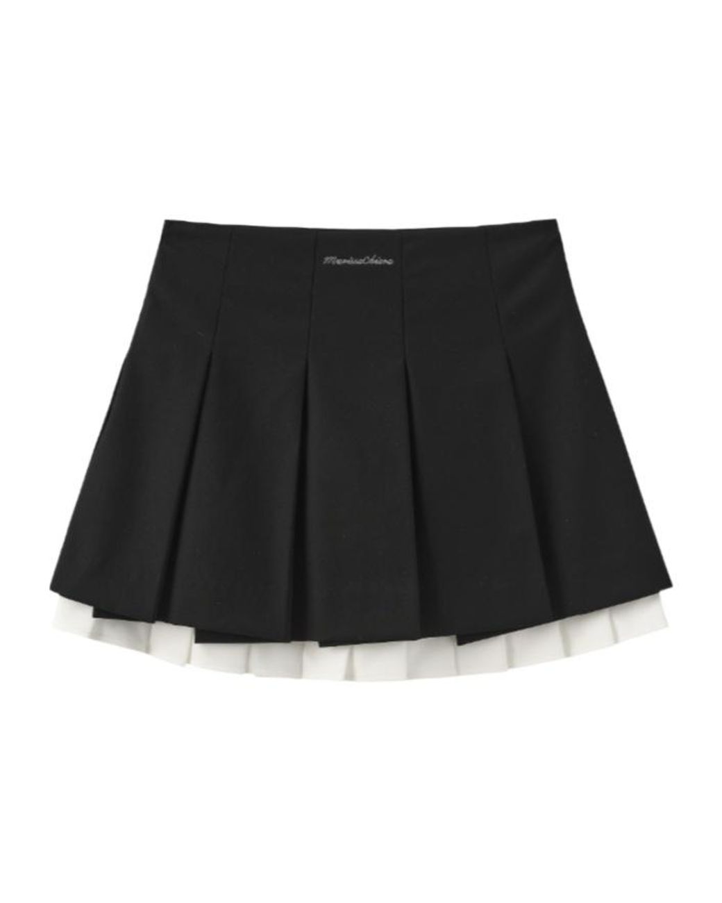 Marissa Chiara Black Logo Pleated Skirt