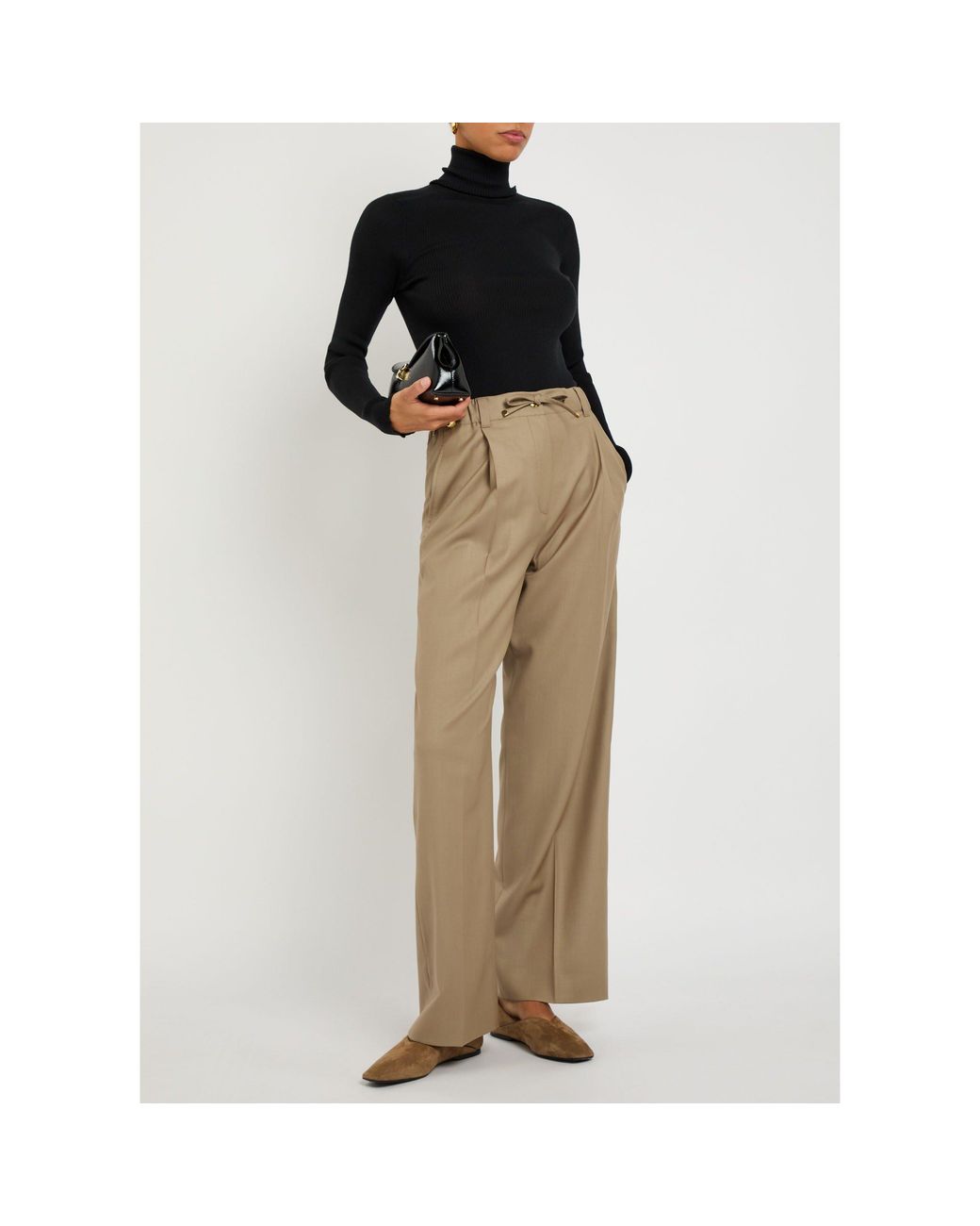 Moncler Natural Simple Wool Pants