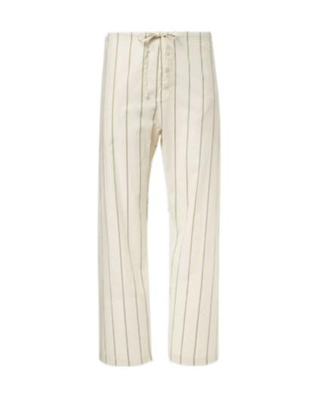 Bode Natural Celery Striped Cotton Pajama Pants for men