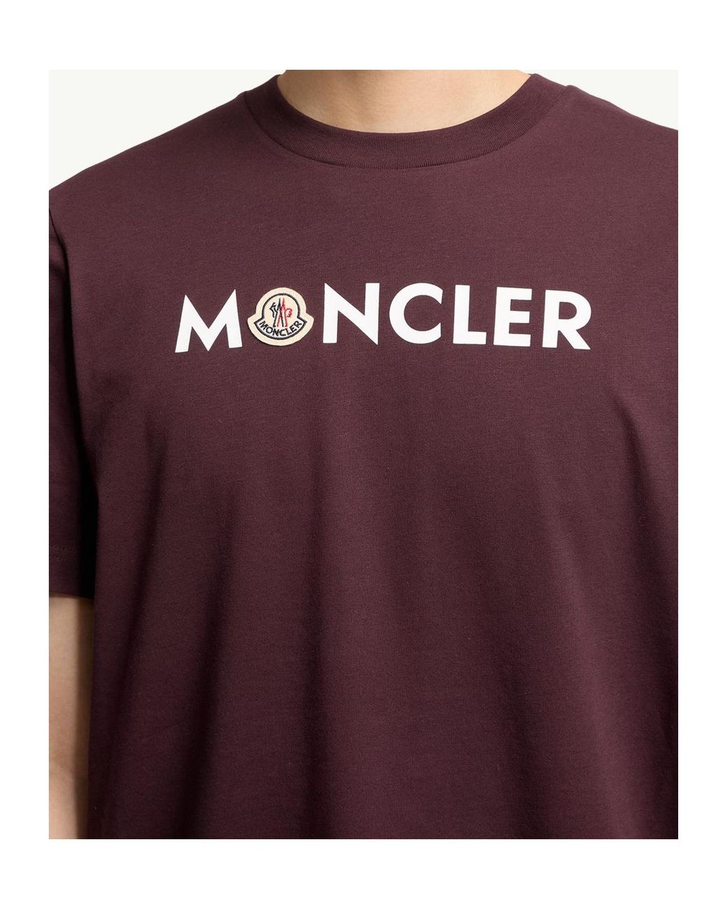 Moncler Purple Logo Patch Crewneck T-Shirt for men