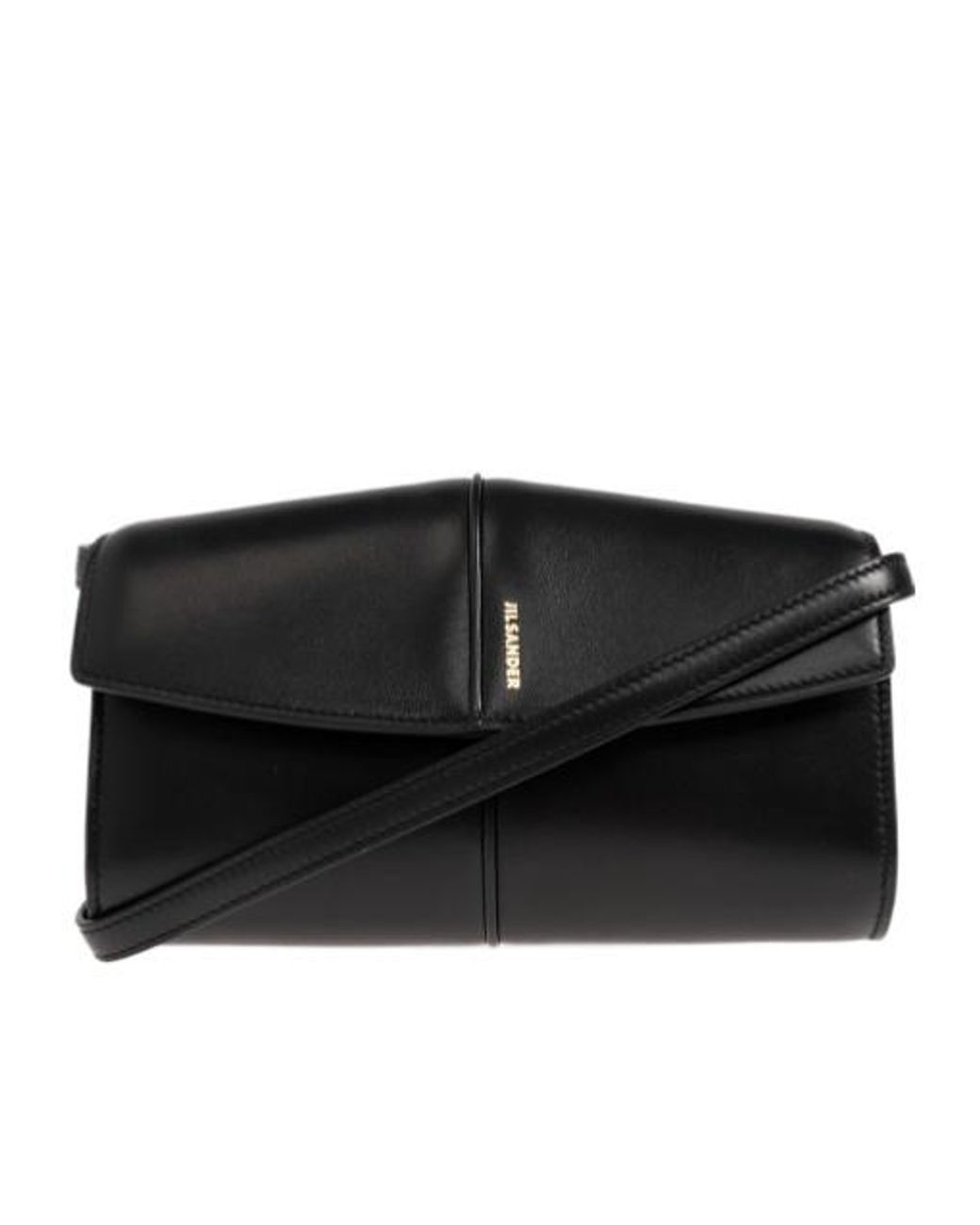 Jil Sander Black Linea Wallet On Strap