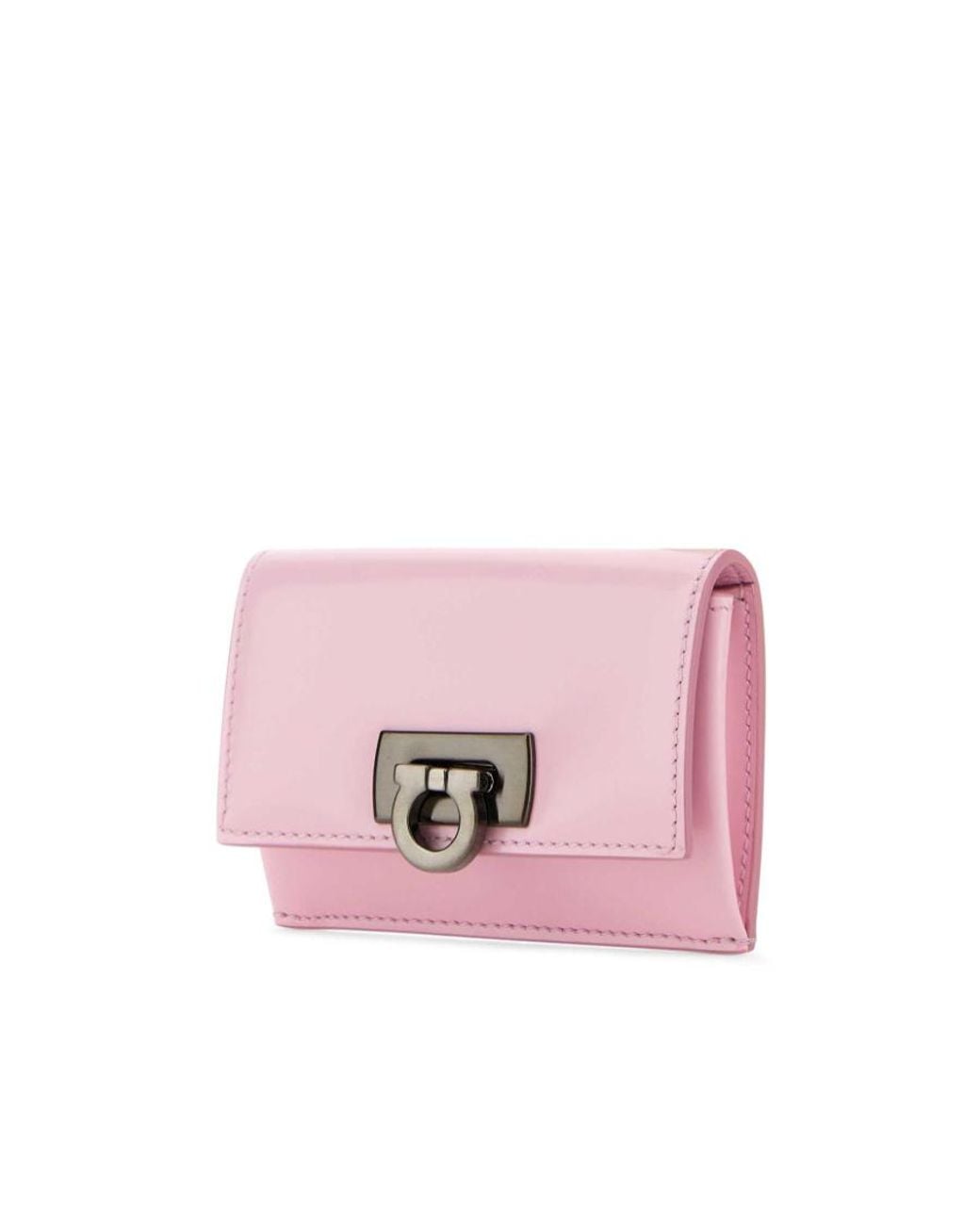 Ferragamo Pink Ferragamo Gancini Clasp Credit Card Holder