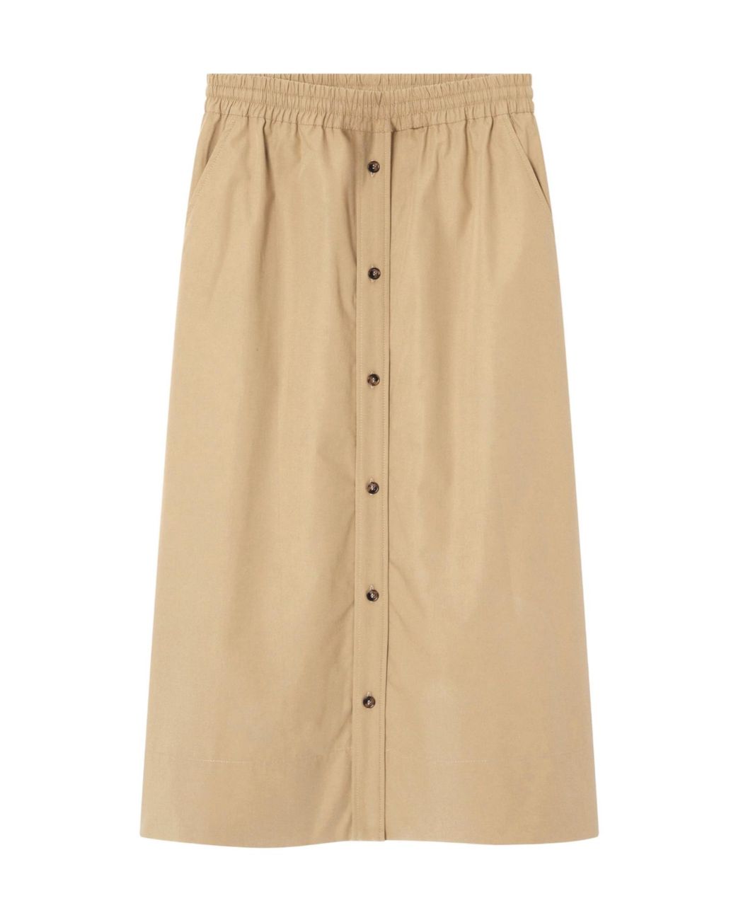 A.P.C. Natural Elastic Waistband Midi Skirt