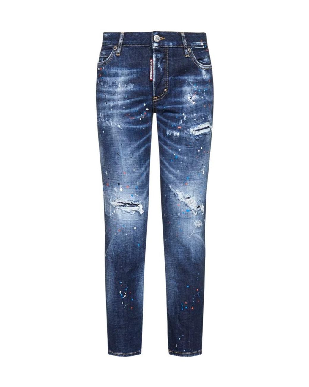 DSquared² Blue Jennifer Distressed Cropped Jeans
