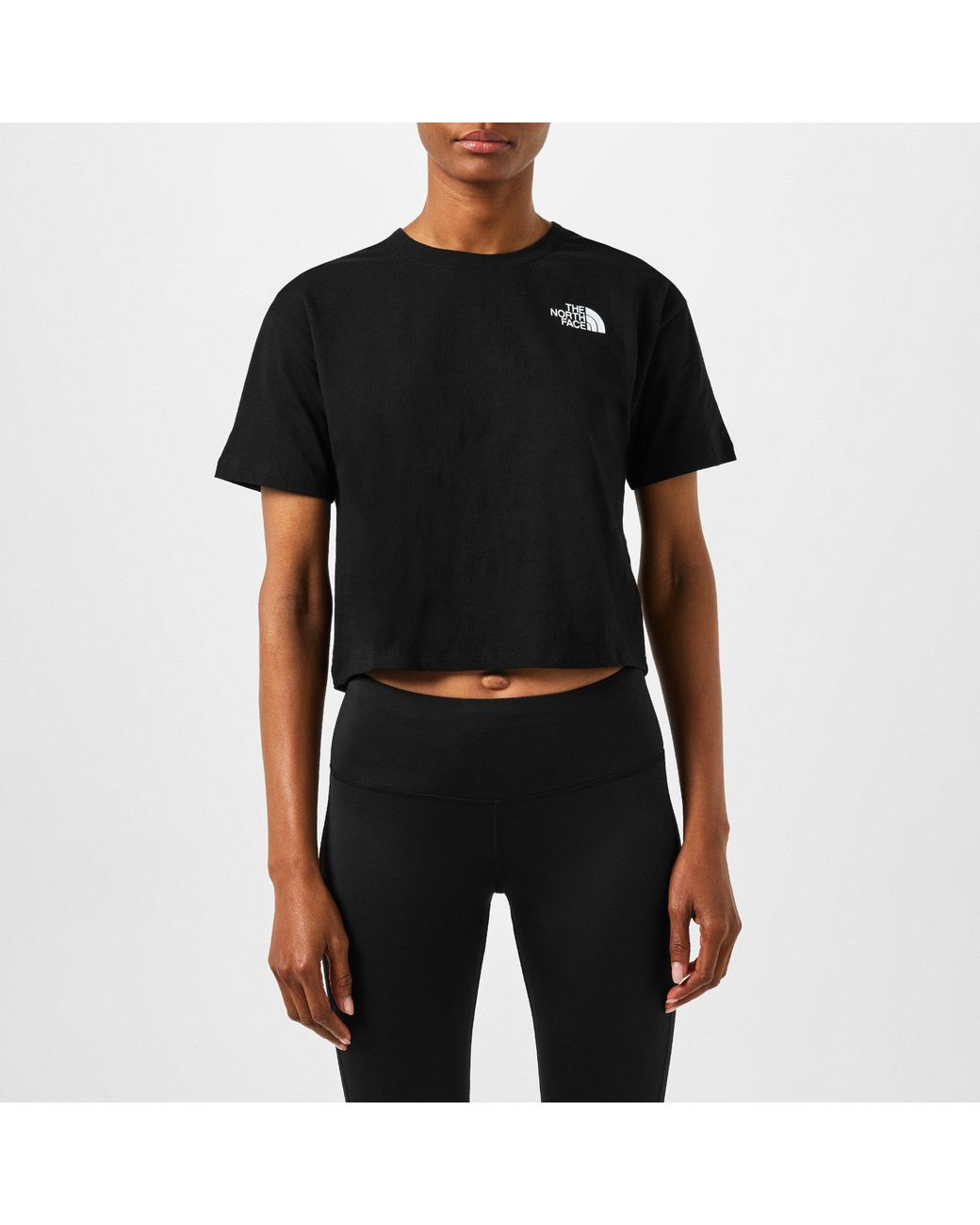 The North Face Black Cropped Cotton T-Shirt