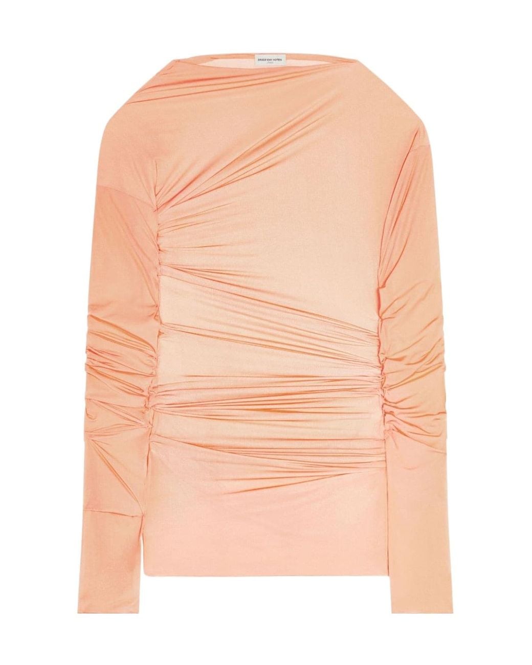 Dries Van Noten Pink Fitted Draped T-Shirt