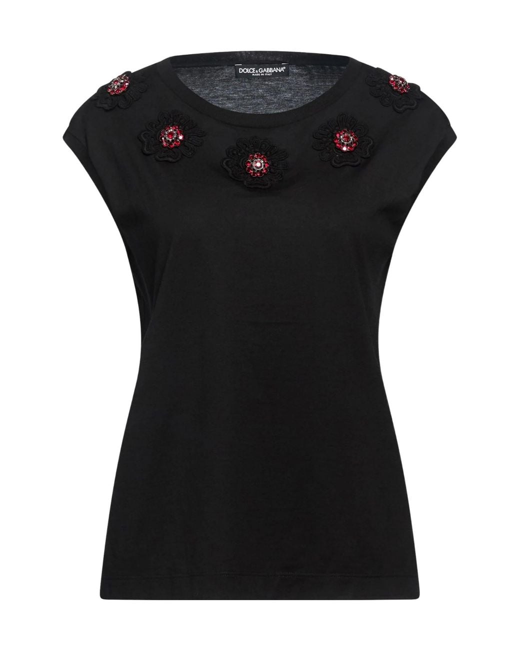 Dolce & Gabbana Black Sleeveless Solid-Color T-Shirt