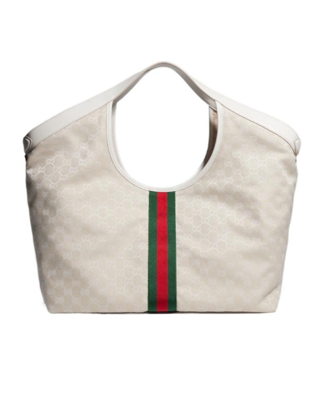 Gucci White Giglio Large Tote Bag