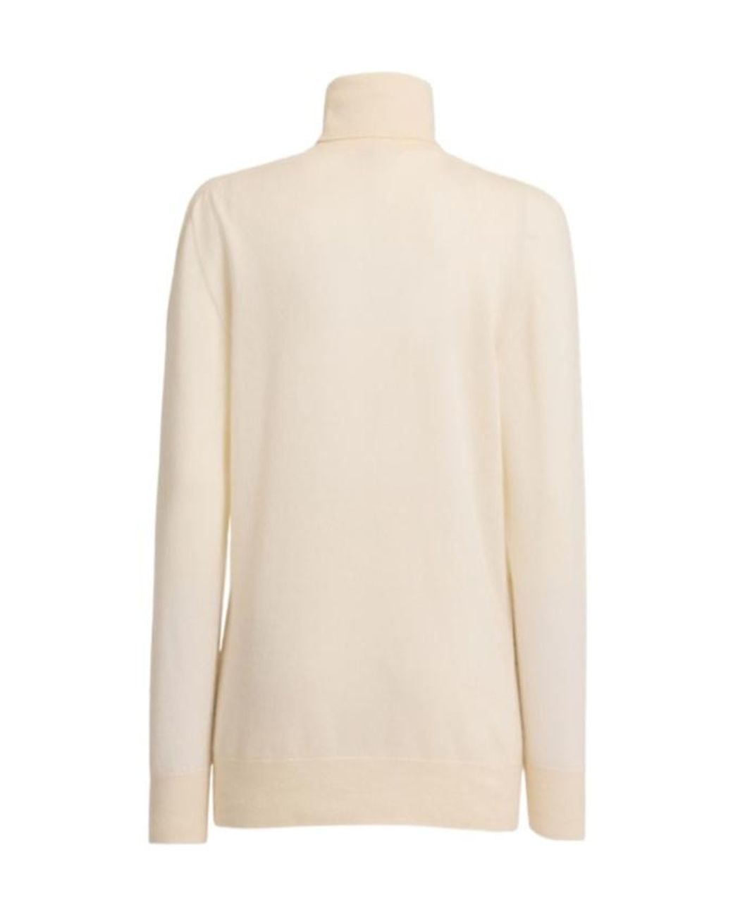 The Row White Lizzy Knit Turtleneck Cashmere Sweater