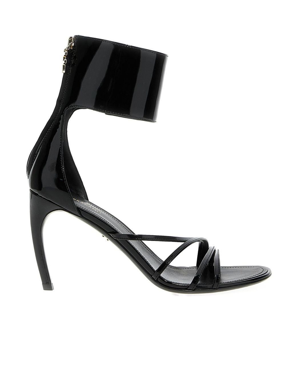 Ferragamo Black Curved-Heel Sandals