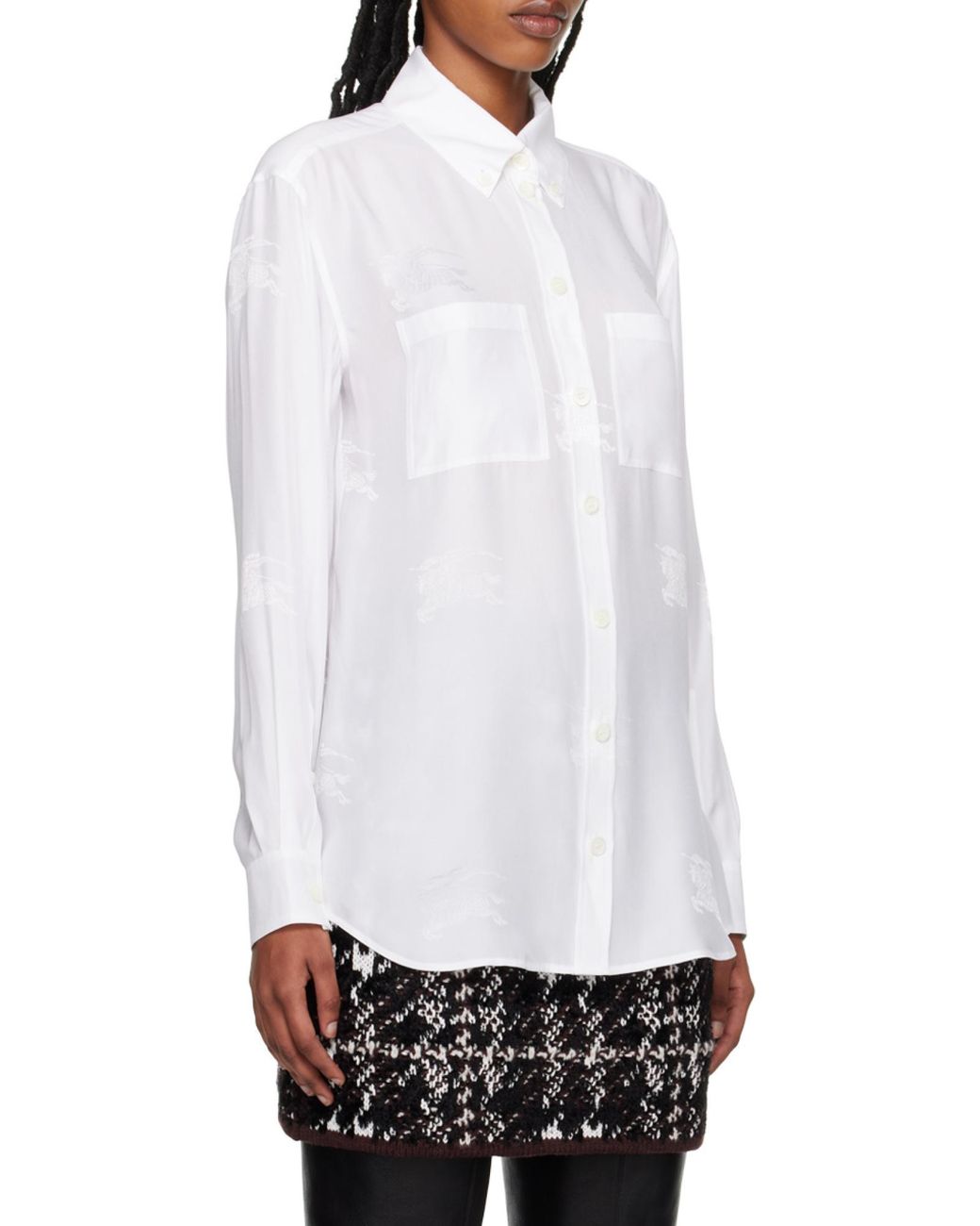 Burberry White Long-Sleeved Buttoned Shirt