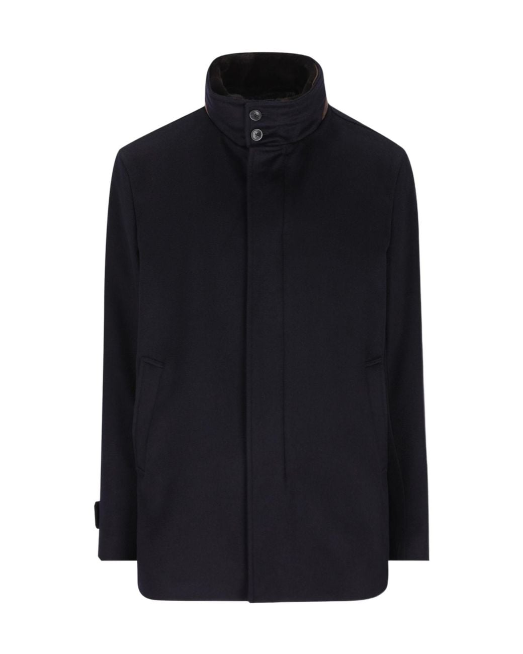 Herno Blue Long-Sleeved Button-Up Jacket for men