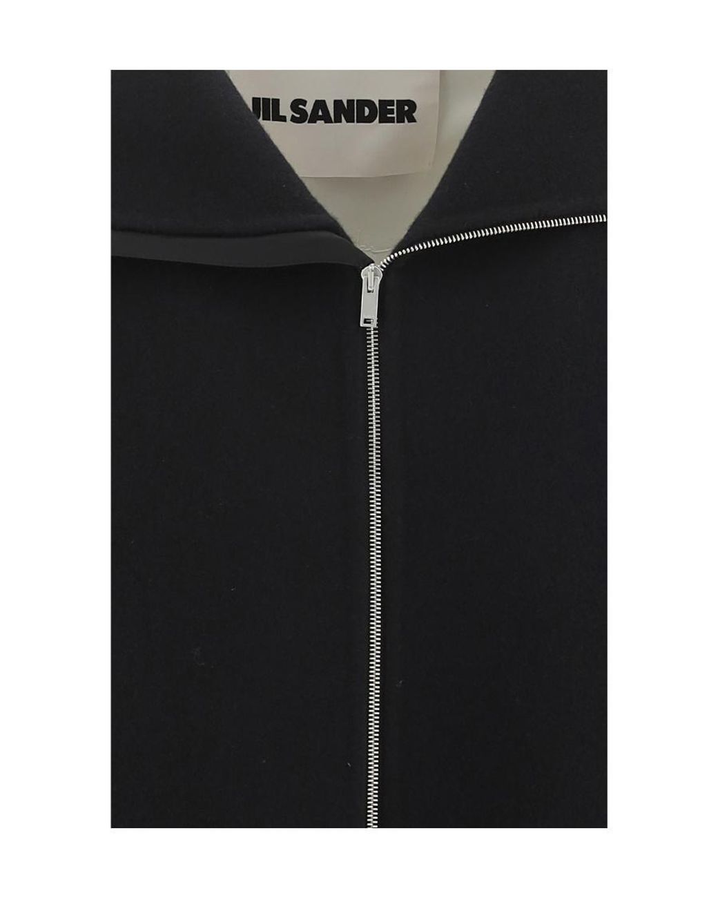 Jil Sander Black Zipped Hooded Jacket for men