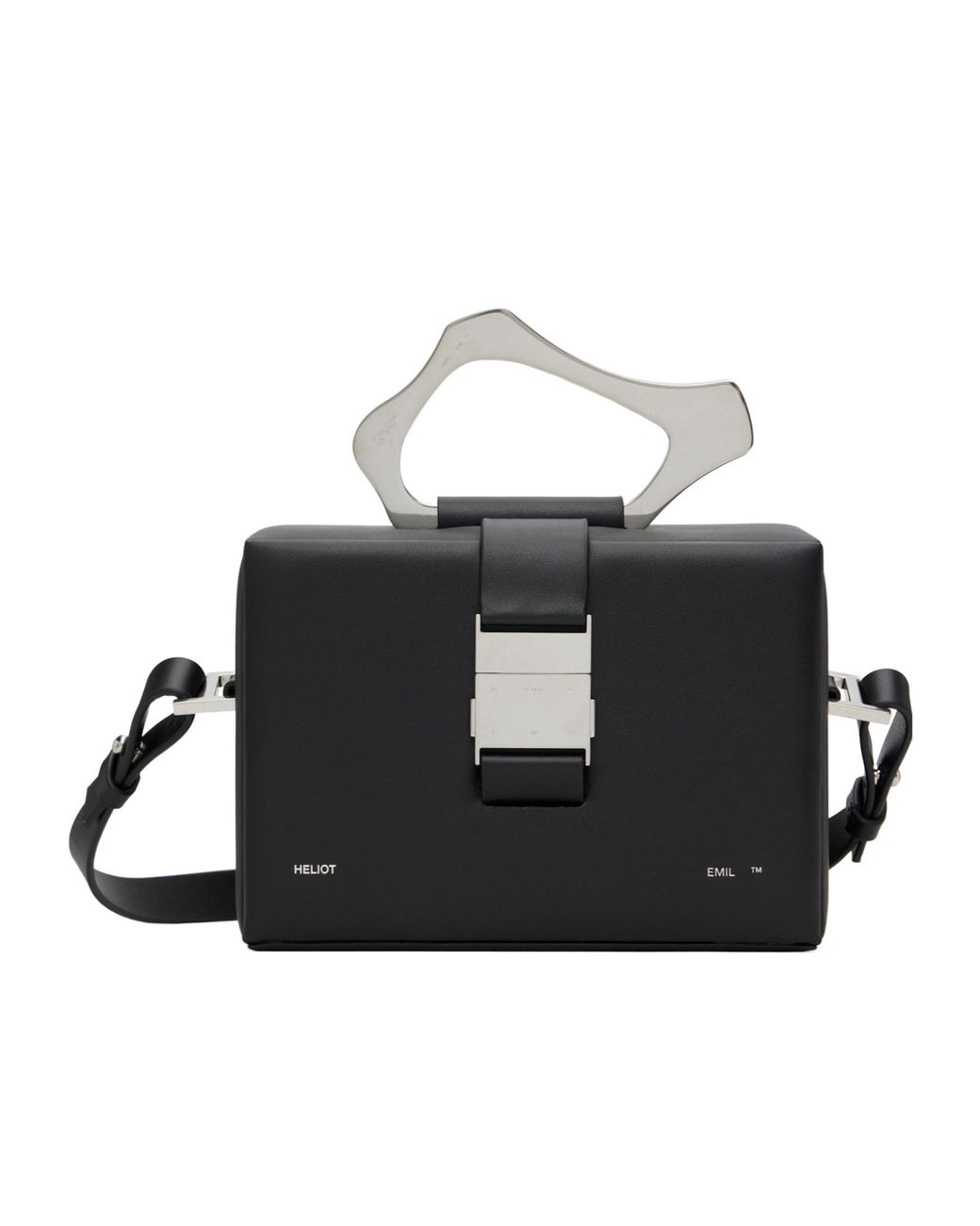 HELIOT EMIL Black Solely Logo Box Bag for men