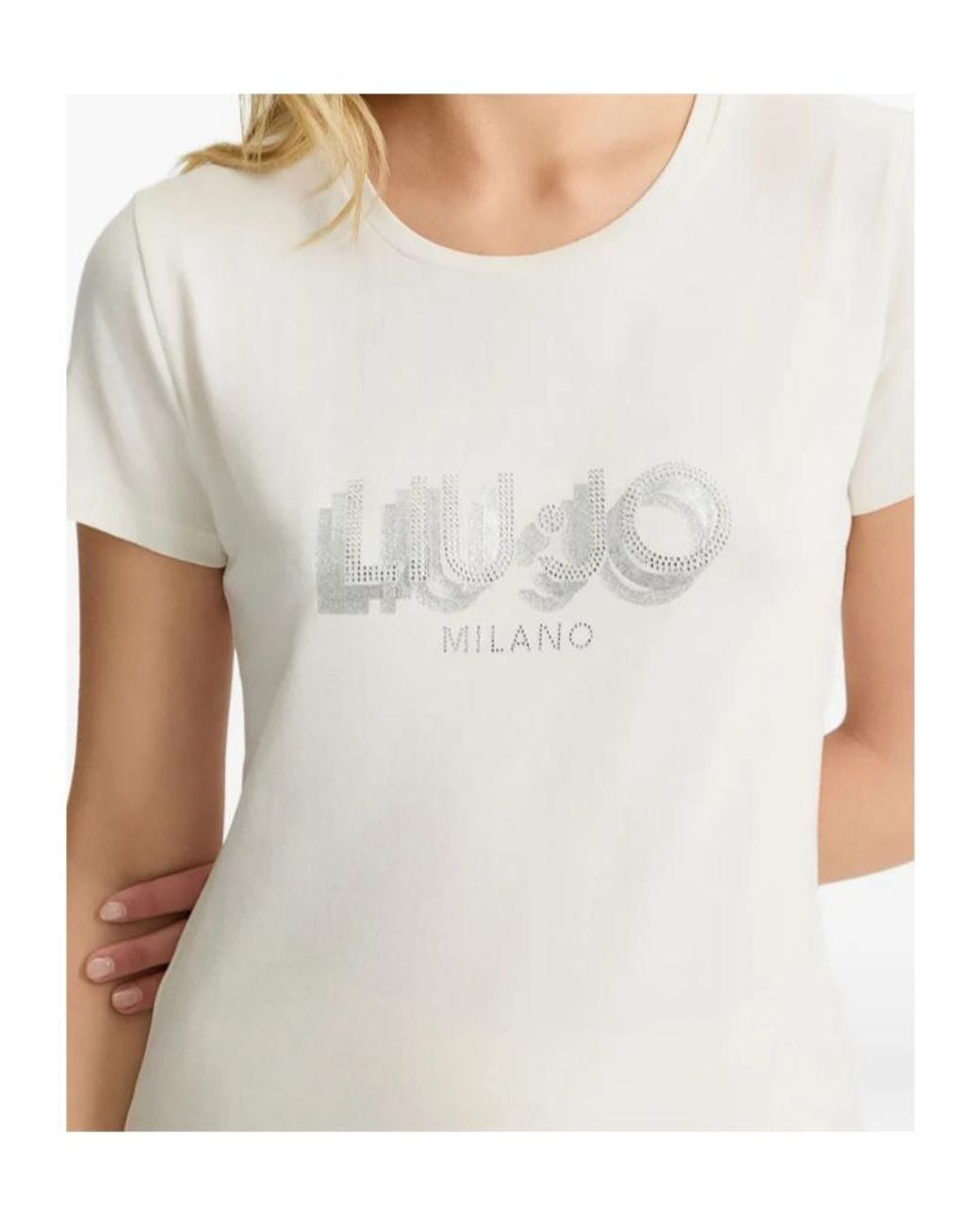Liu Jo White Logo-Detail T-Shirt