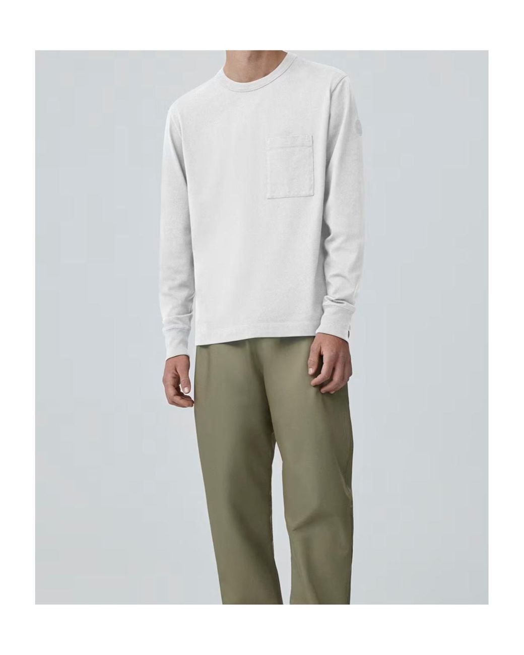 Canada Goose White Gladstone Long Sleeve T-Shirt for men