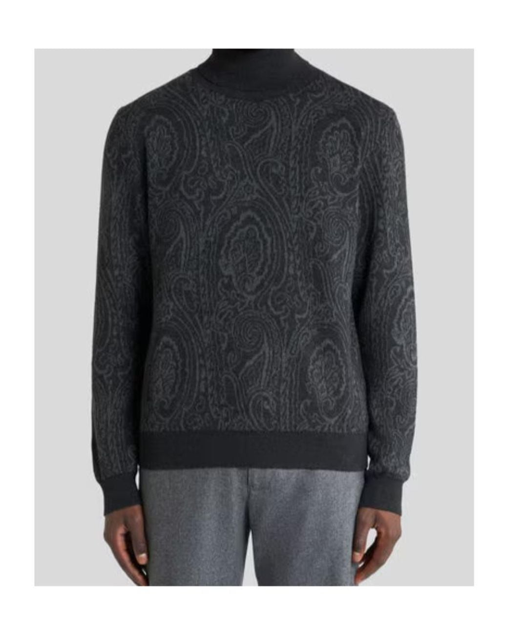 Etro Blue Roma Paisley Turtleneck Knitted Sweater for men