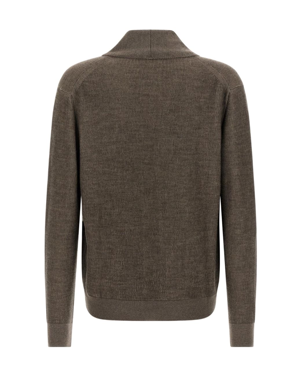 Brioni Green Shawl Collar Knitted Cardigan for men