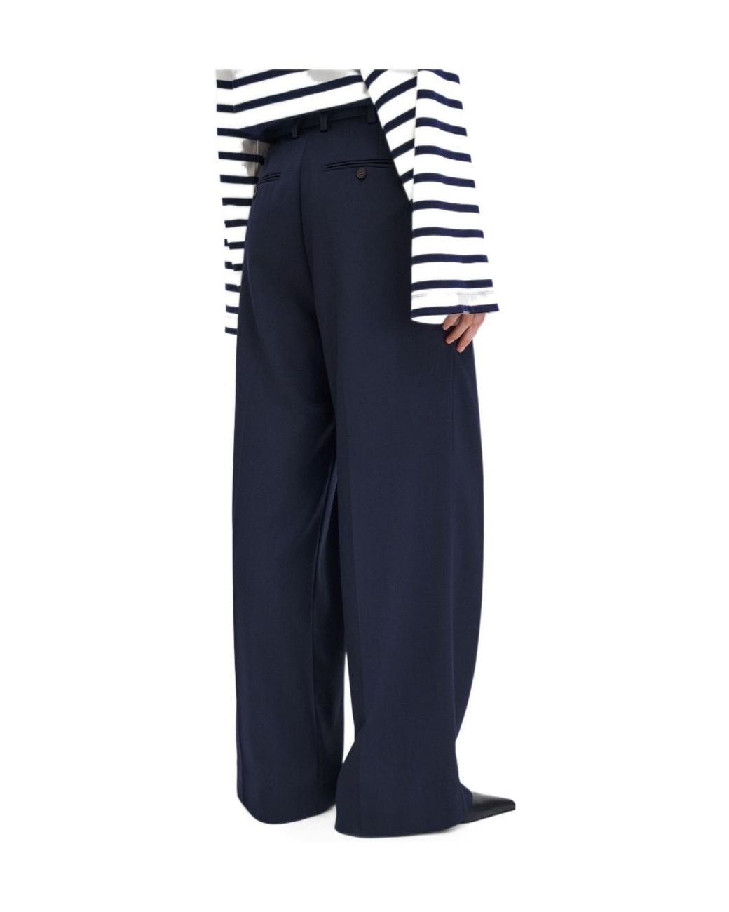 Filippa K Blue Pleated Wide-Leg Pants