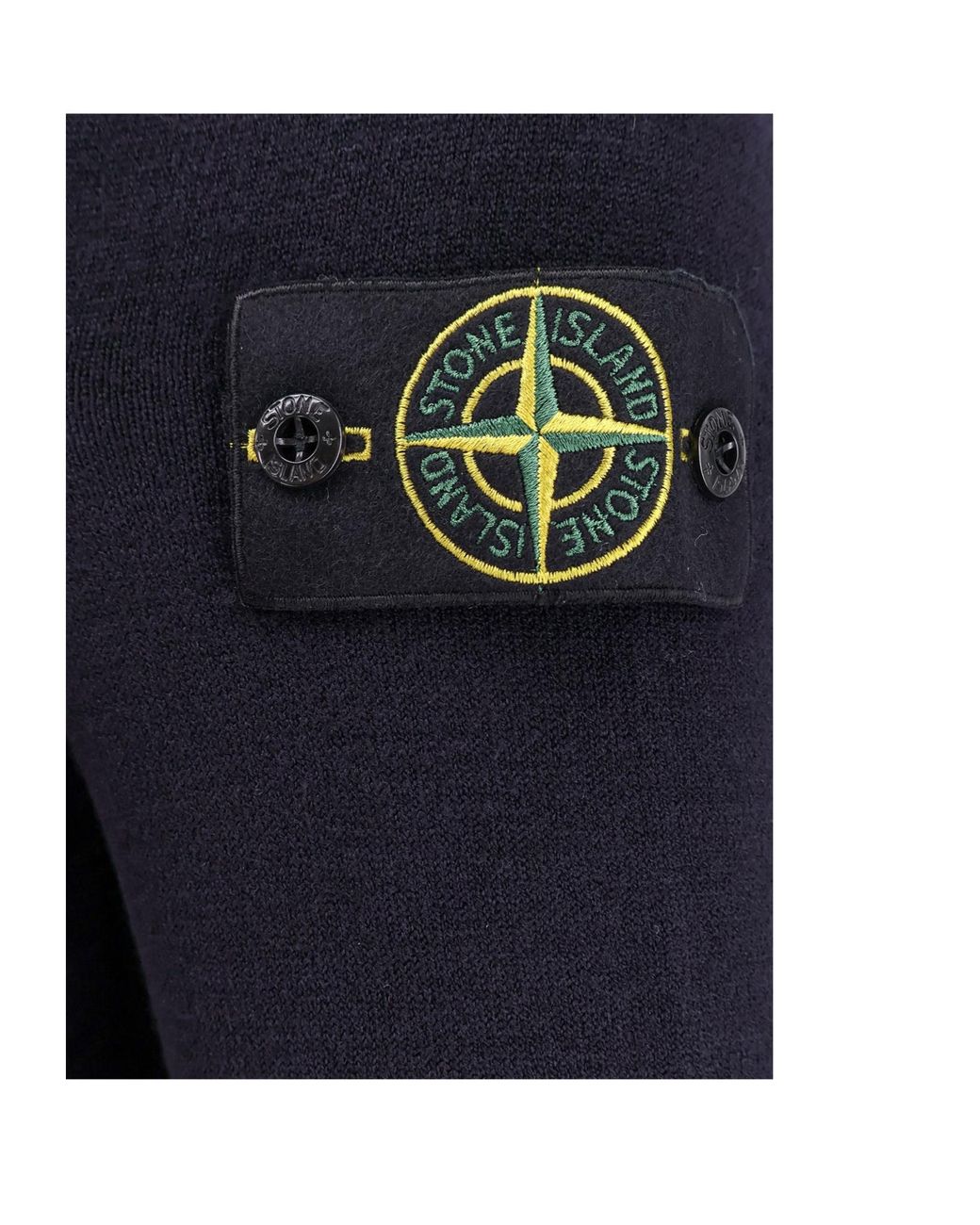 Stone Island Blue Logo Patch Zip-Up Cardigan for men