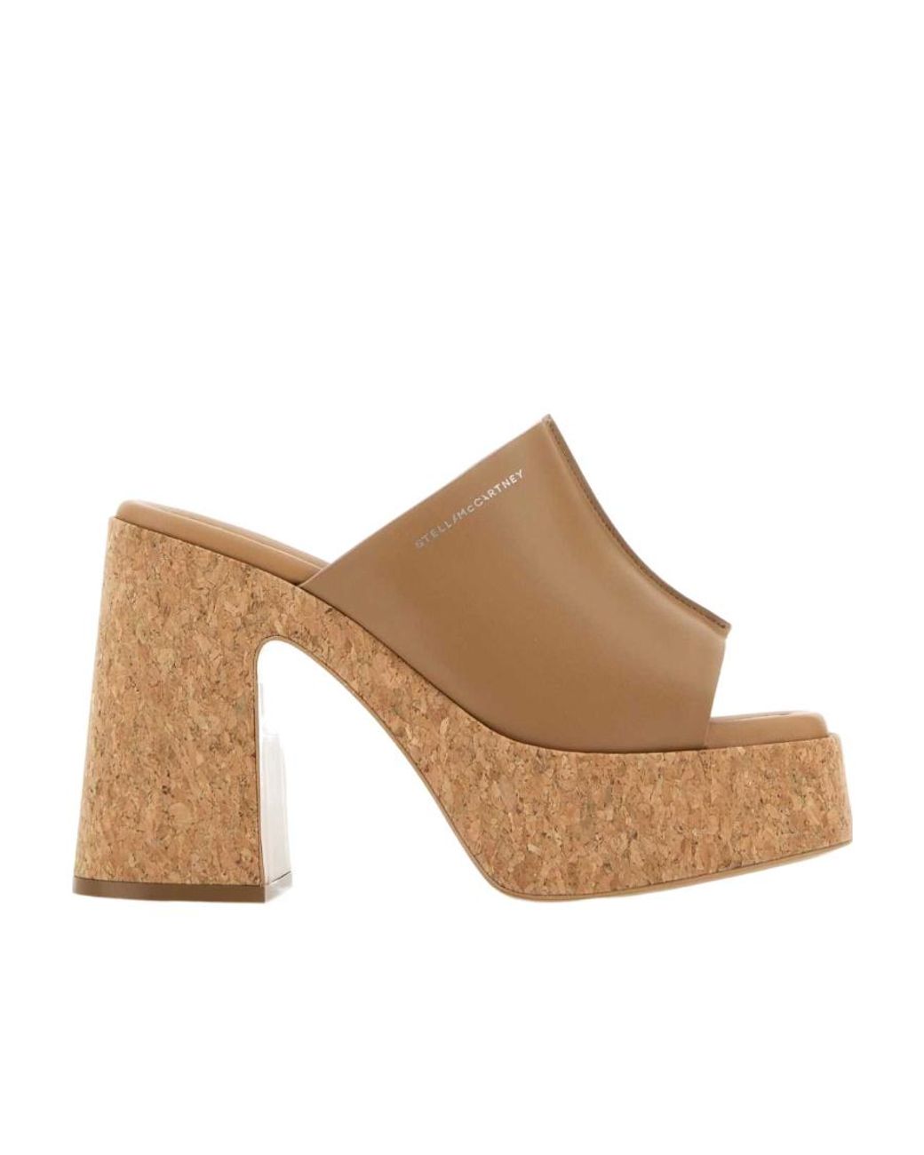 Stella McCartney Brown Logo Printed Platform Sandals