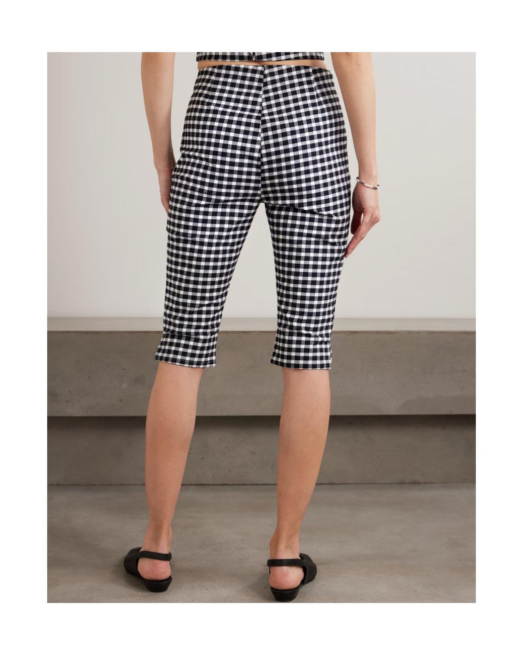 Posse Blue Chiara Plaid Cropped Pants