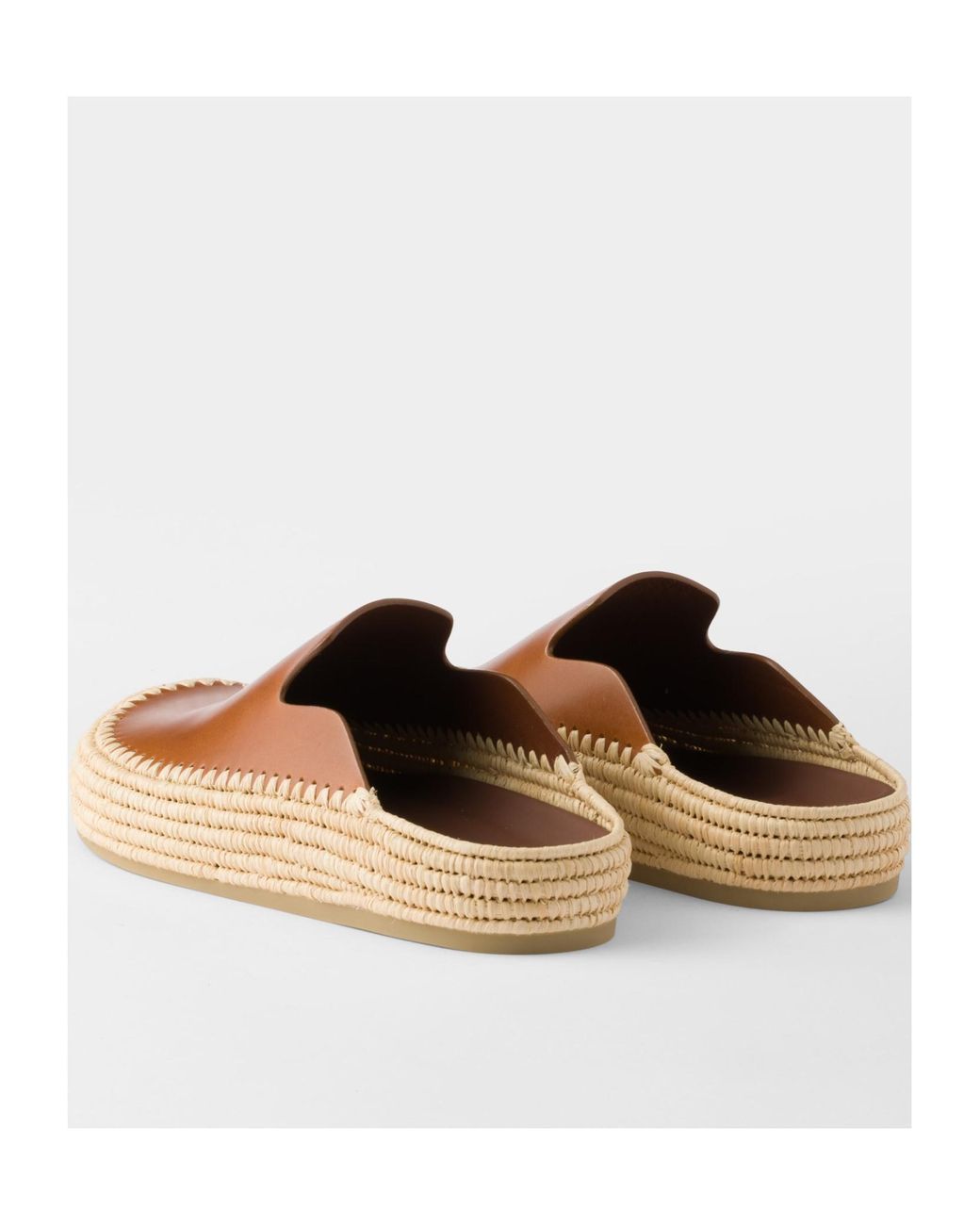 Prada Leather Mules in Brown for Men | Lyst
