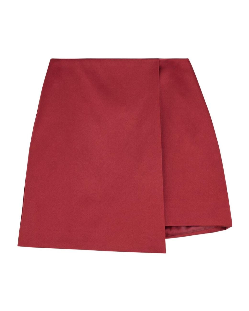 By Malene Birger Red Draped Mini Skirt