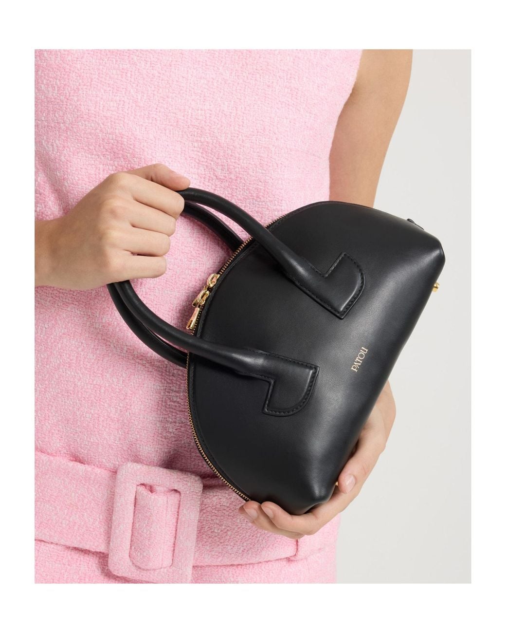 Patou Black Le Bowling Top Handle Bag