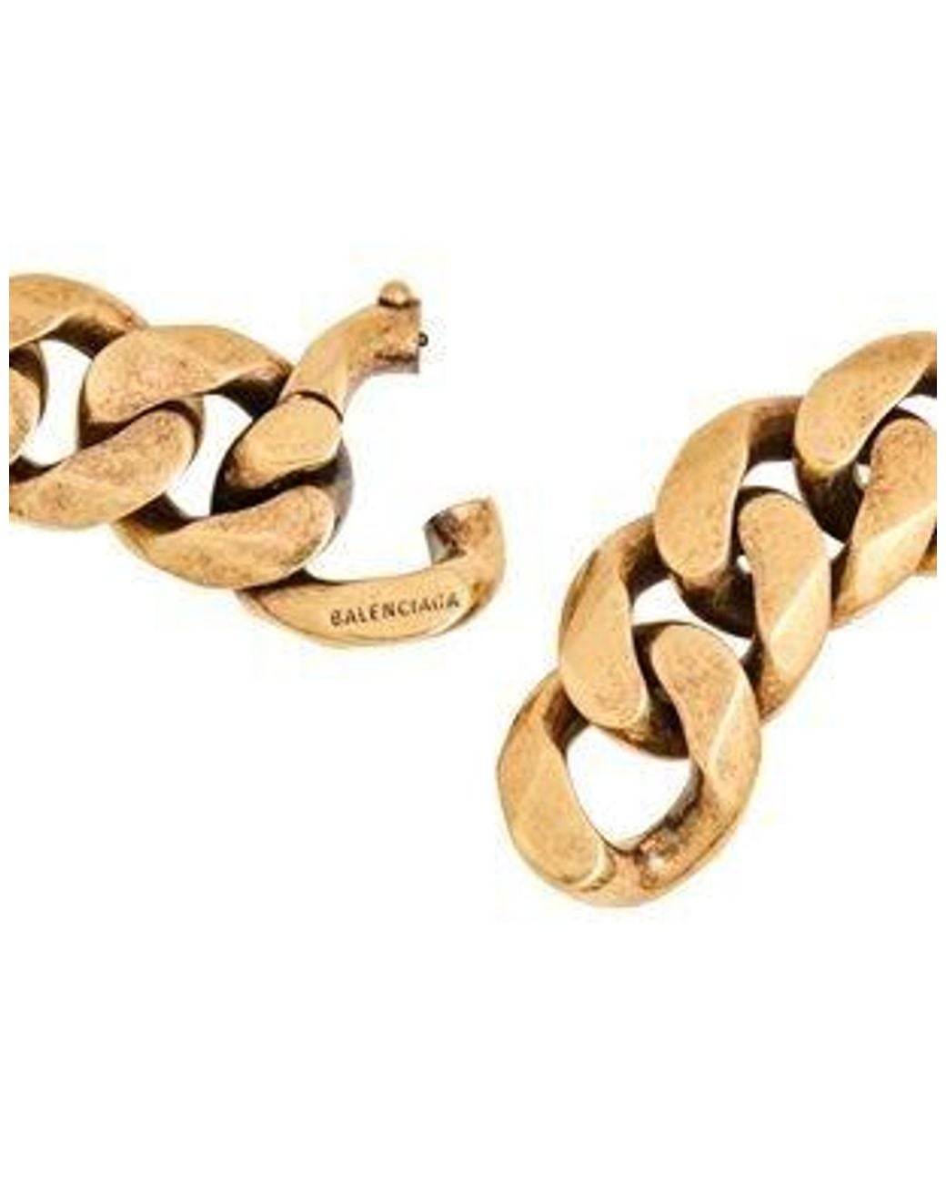 Balenciaga Metallic Vintage Chunky Curb-Link Bangle