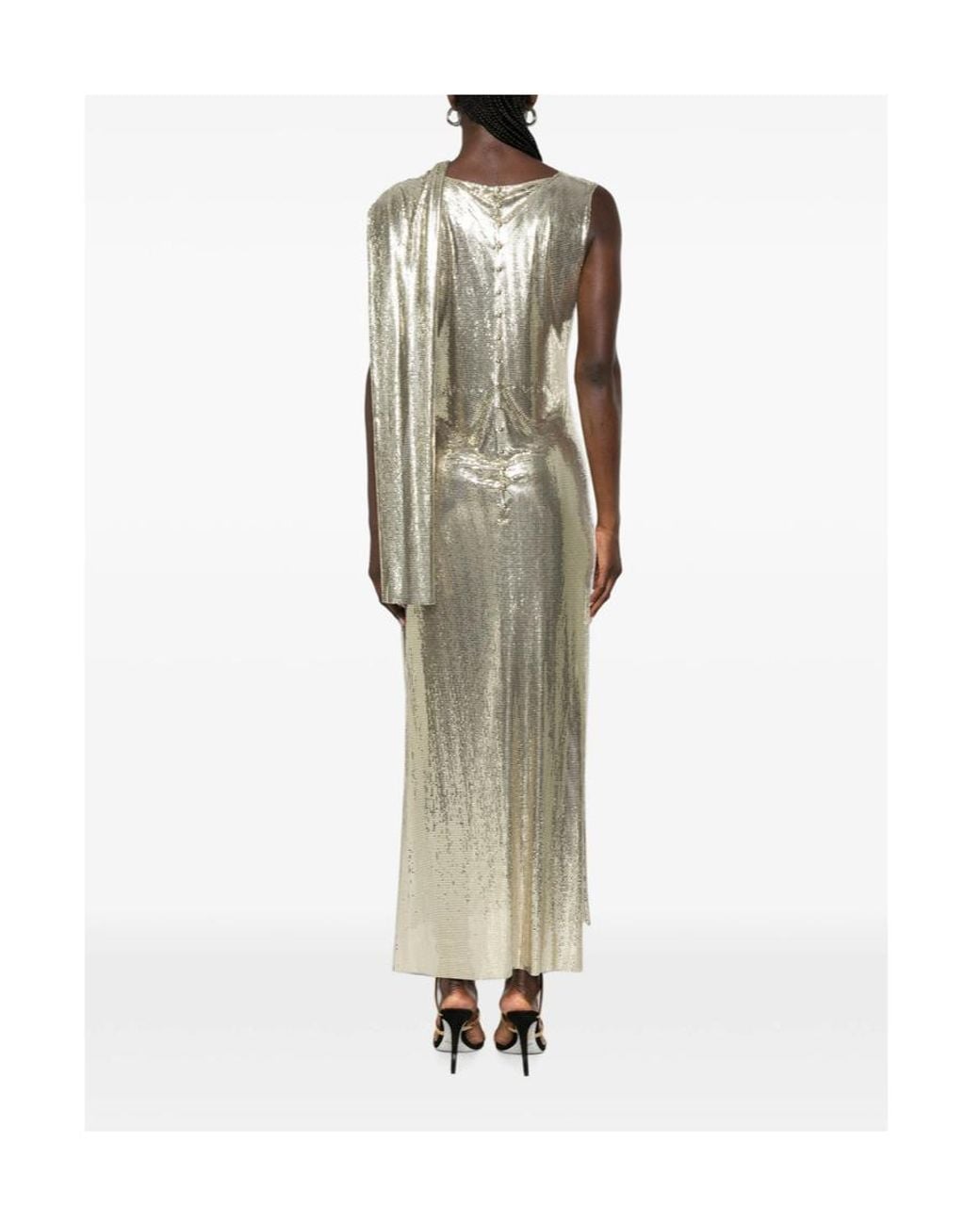 Rabanne Multicolor Rabanne Sleeveless Draped Chainmail Dress