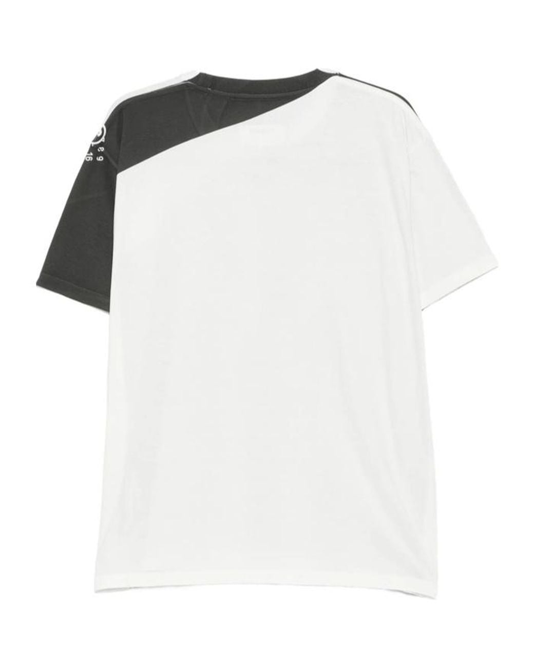 MM6 by Maison Margiela Black Two-Tone Logo T-Shirt for men