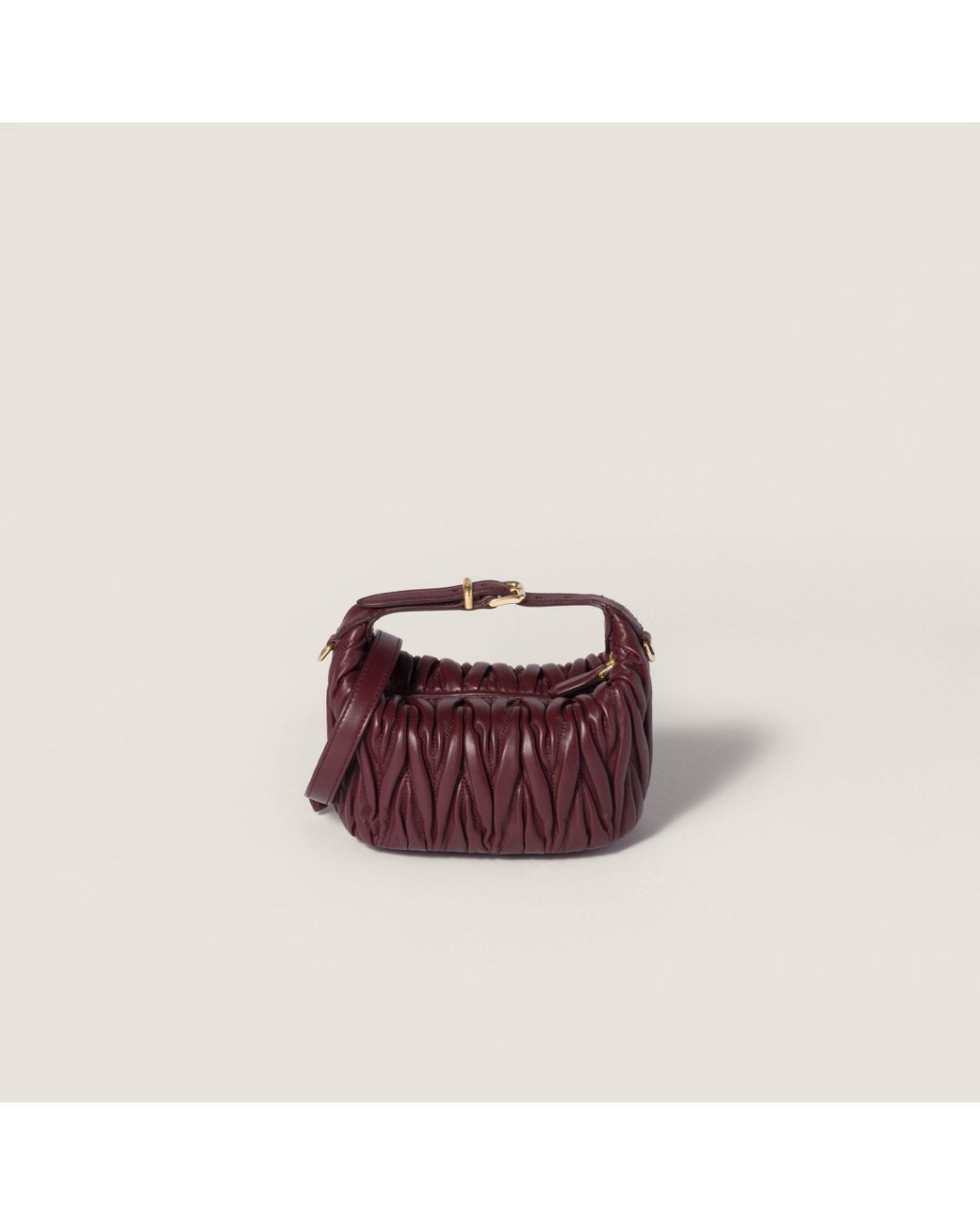 Miu Miu Purple Matelassé Nappa Leather Clutch