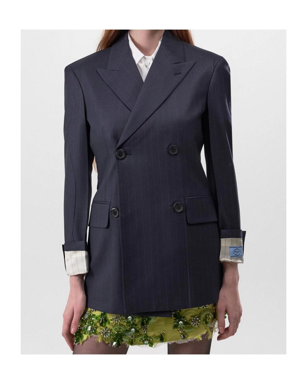 Prada Blue Double Breasted Blazer