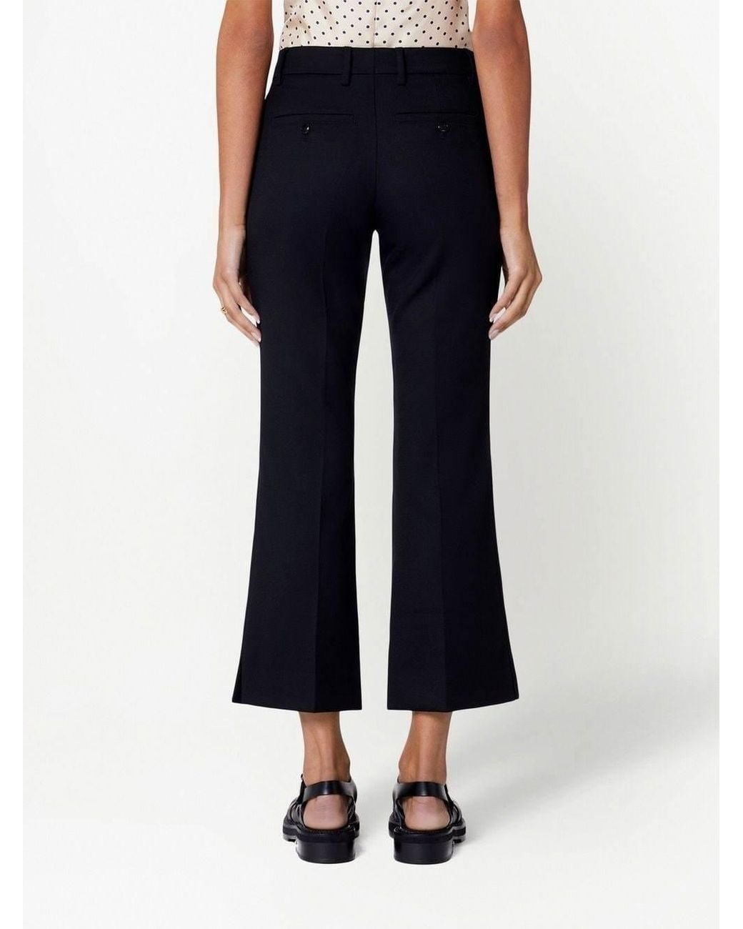 AMI Blue Ami Mid-Rise Flared Trousers