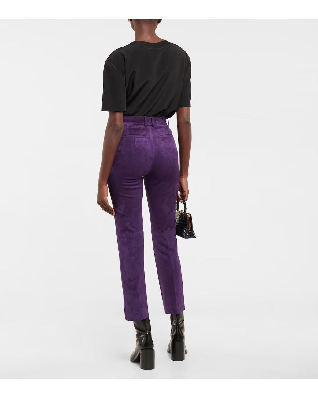Joseph Purple Pleated Detail Casual Pants