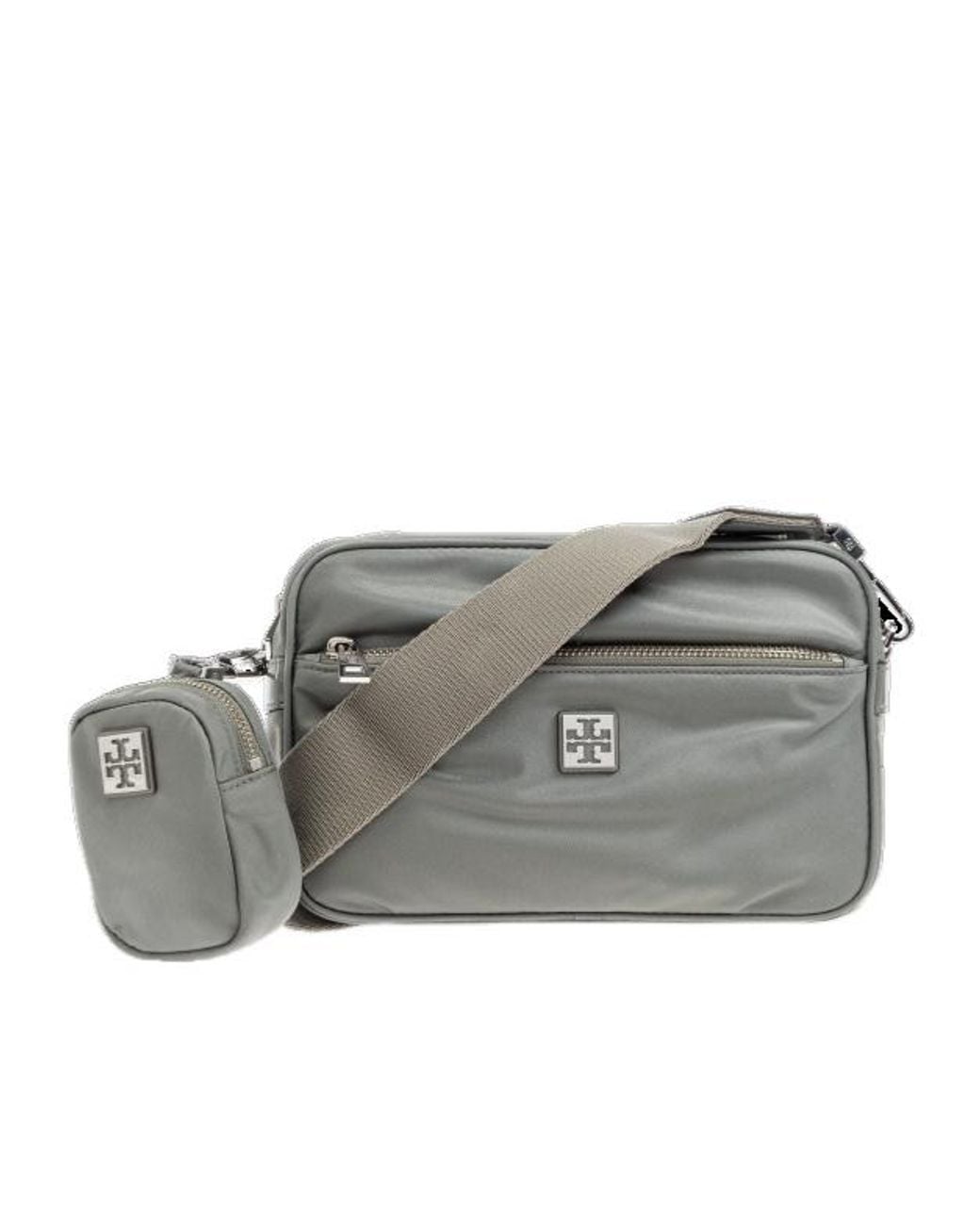 Tory Burch Gray Virginia Zipped Shoulder Bag
