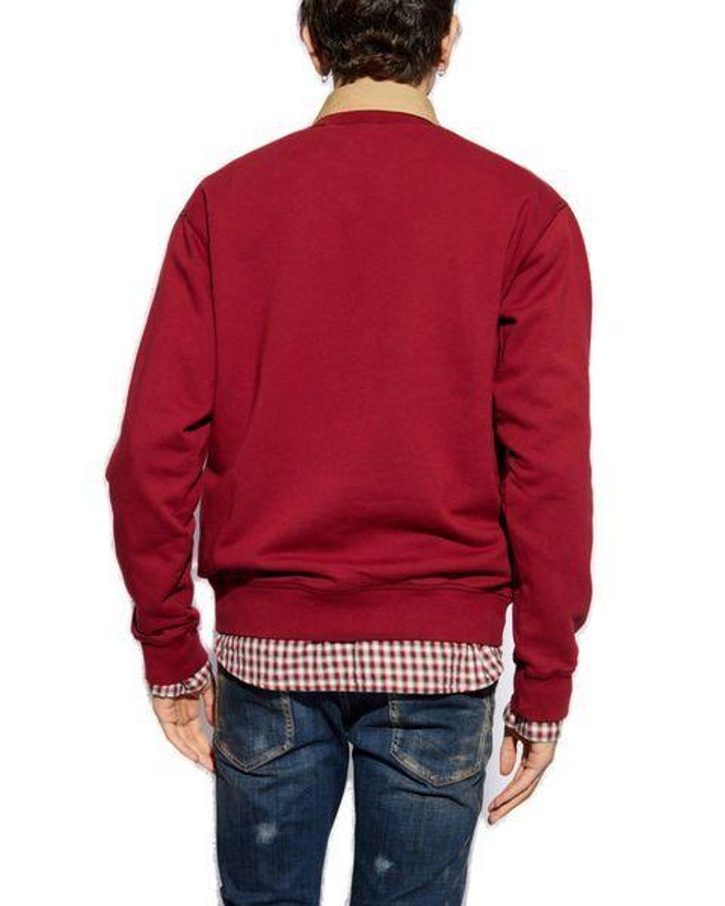 DSquared² Red Logo Printed Crew Neck Sweatshirt for men